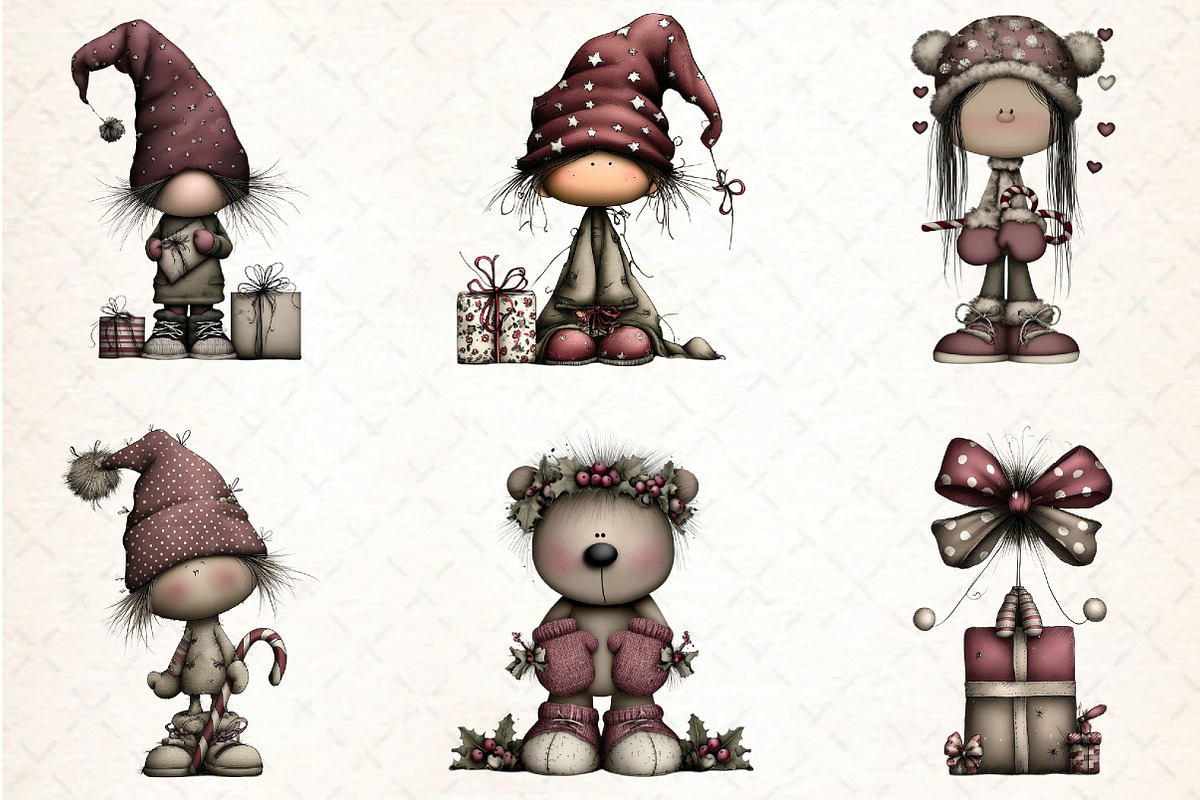 Whimsical Christmas Clipart Bundle, an Illustration by DreamCafeArt (Photo 6 of 8)