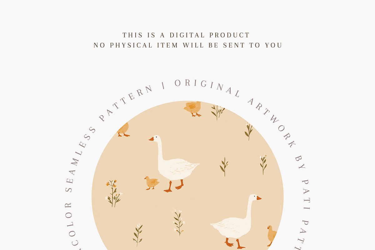 Cute Goose and Duck Seamless Pattern, a Pattern Graphic by Pati Charm Studio (Photo 4 of 7)