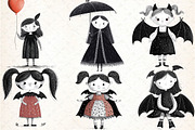 Whimsical Gothic Vampire Dolls Clipa, an Illustration by DreamCafeArt (Thumbnail 7 of 8)