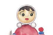 Classic toys - watercolor set, an Education Illustration by Visual Animal (Thumbnail 4 of 8)