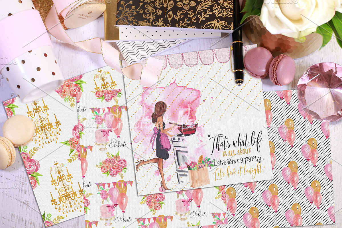 Host With The Most. Digital Paper, a Pattern Graphic by My Creative Atelier (Photo 2 of 4)