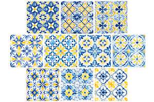 Mediterranean, Lemon & Azure Pattern