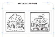 Gingerbread House Coloring Pages, a Seasonal Illustration by Design Station (Thumbnail 2 of 4)