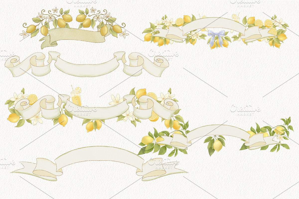 Lemon Garden Collection, a Seasonal Illustration by AlenaVlasko stock Market (Photo 8 of 10)