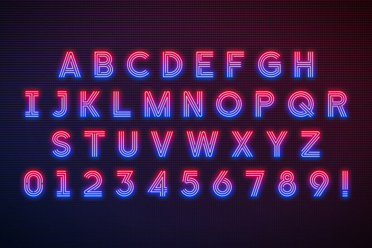 Realistic neon light alphabet, a Decorative Illustration by RevelStockart (Photo 6 of 6)