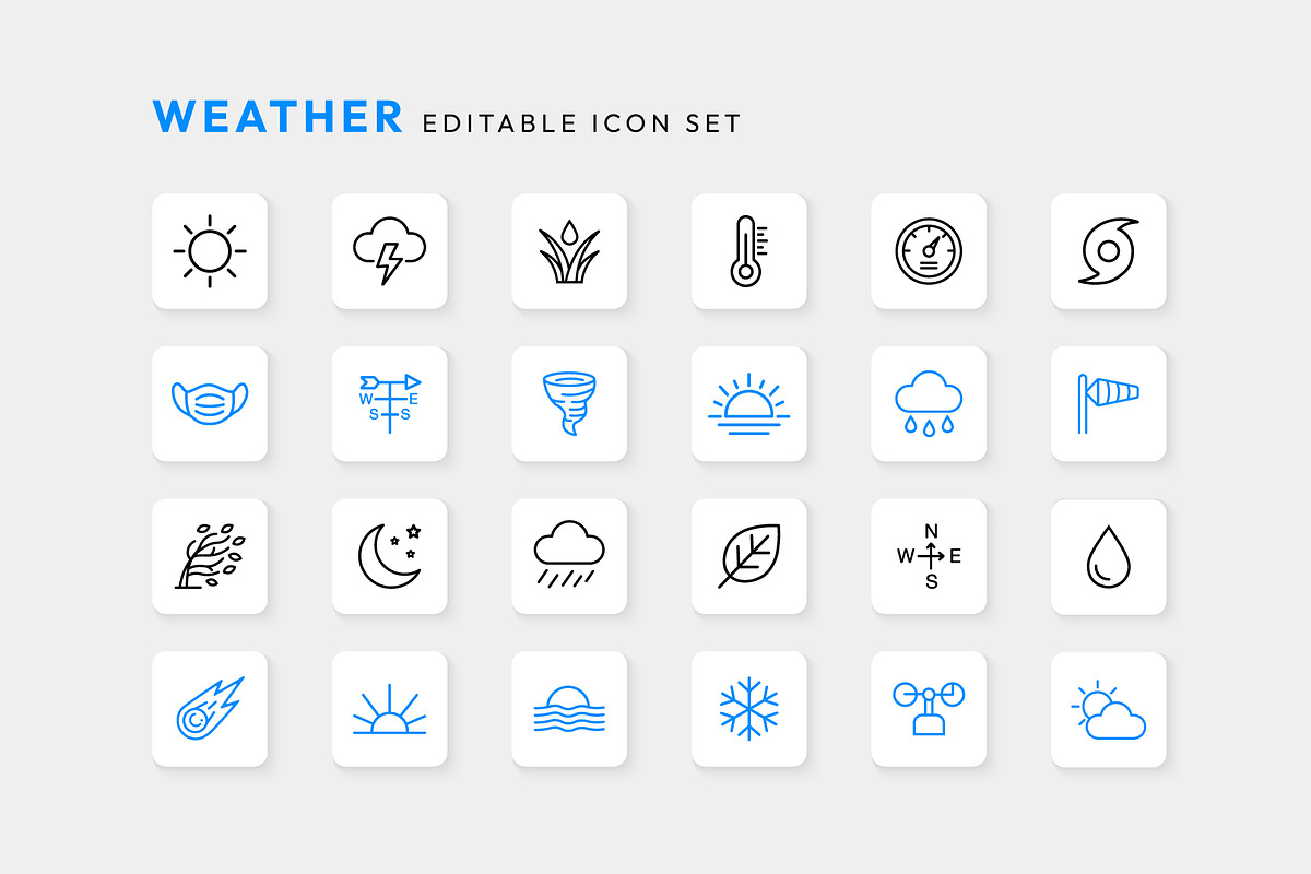Weather Icon Set, an Outline Icon by VectStock (Photo 2 of 2)