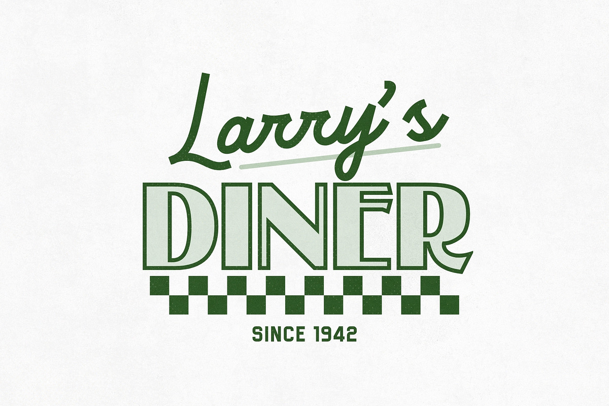 Diner Font Bundle - 30 Retro Fonts!, a Sans Serif Font by HipFonts (Photo 4 of 10)