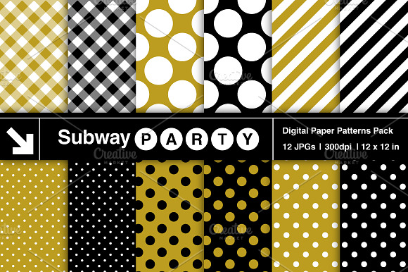 Gold & Black Dots, Stripes, Gingham preview 2