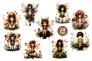 Watercolor Fairies. Fantasy PNG