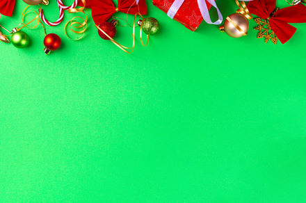 Bright green New Year Christmas background, a Holiday Photo by Rimma