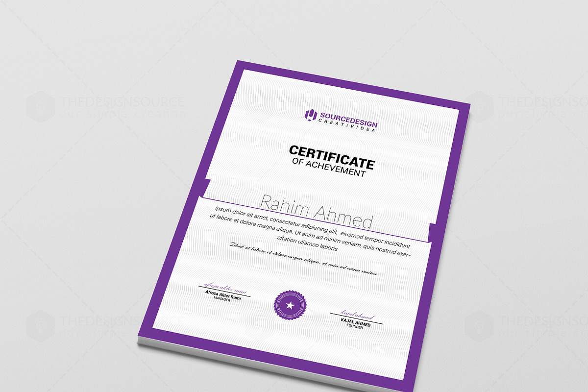 Certificate Template, a Stationery Template by thedesignsource (Photo 3 of 8)
