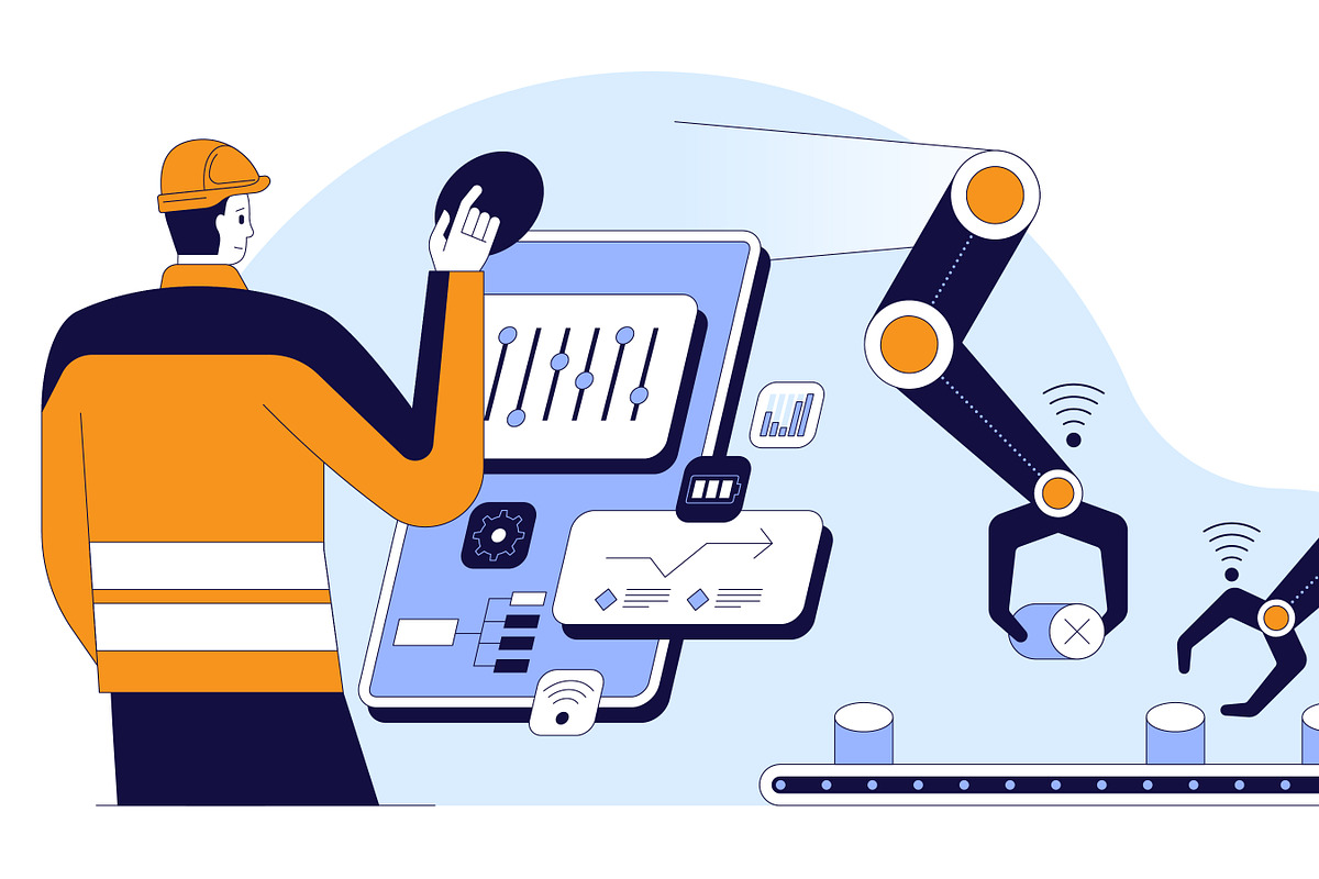 Robotics in Industrial Automation, a Technology Illustration by IcoMaker (Photo 3 of 21)