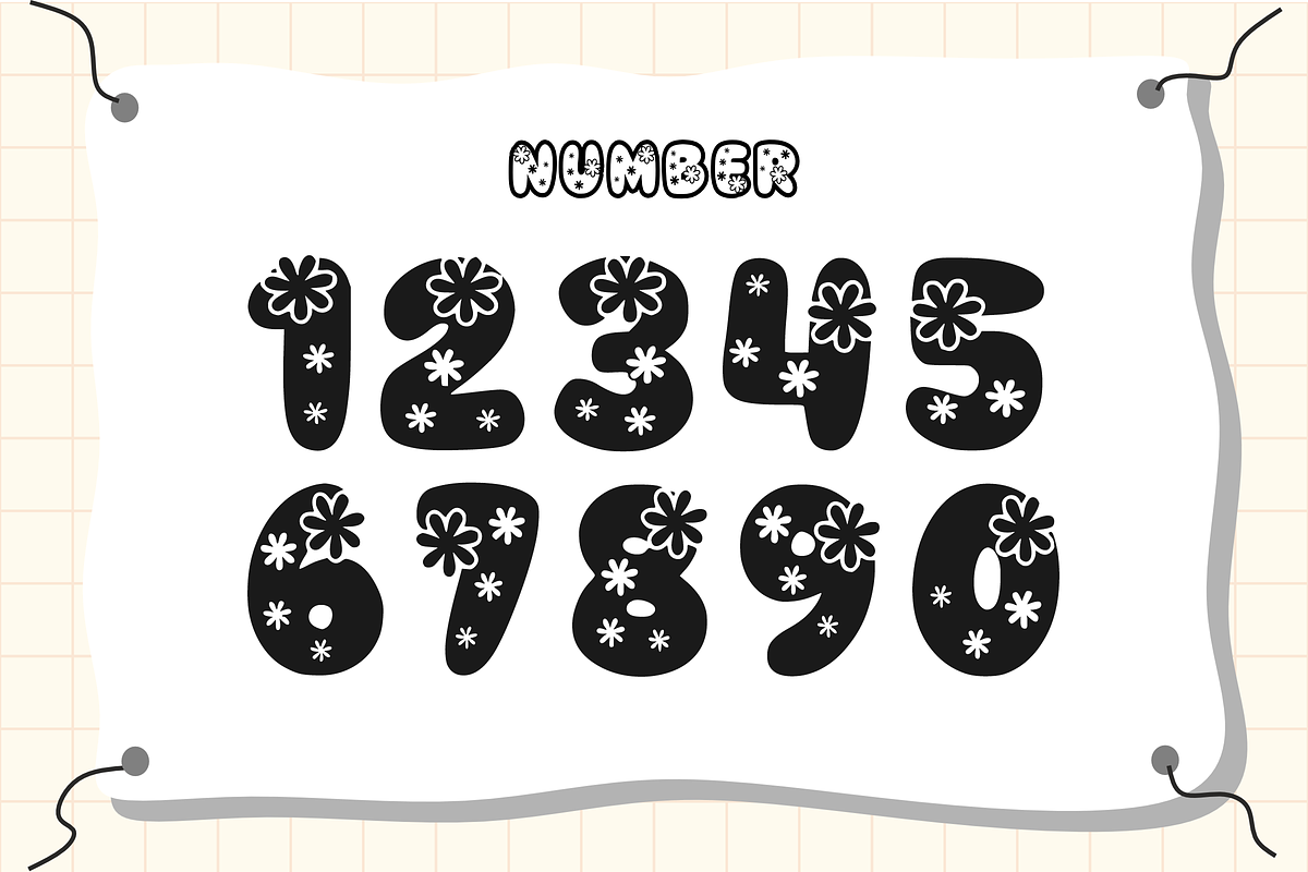 Flowers - Spring Font Type, a Sans Serif Font by KiddoGlyphs Studio (Photo 4 of 4)
