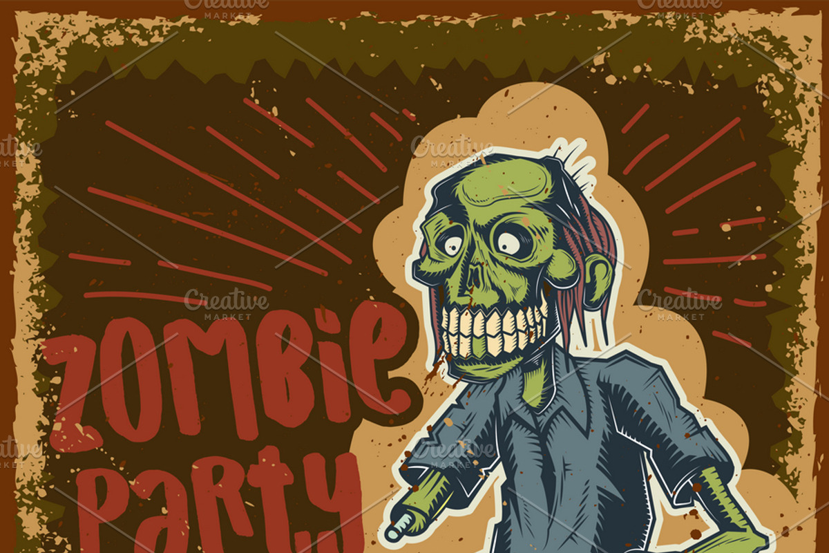 Set of zombies elements, a Decorative Illustration by Anton Antipov ...