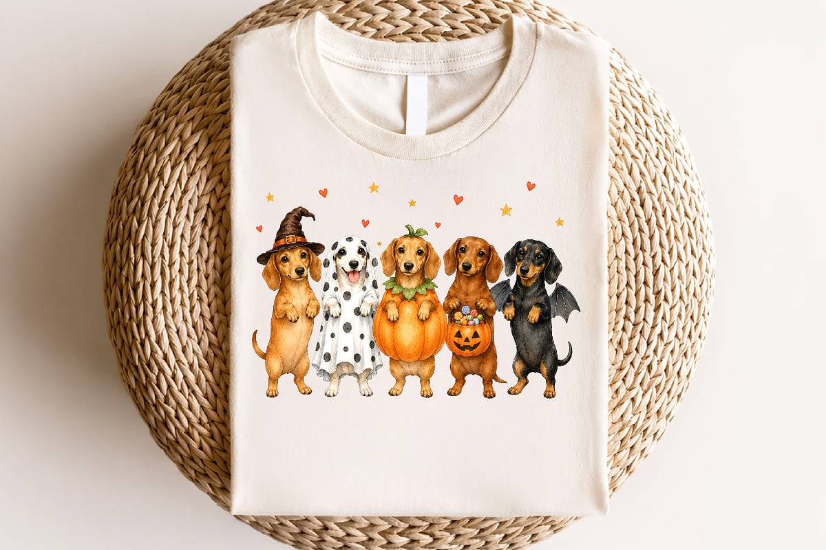 Halloween Dachshund Dog Ghost PNG, a Seasonal Illustration by CraftArtStudio (Photo 4 of 4)