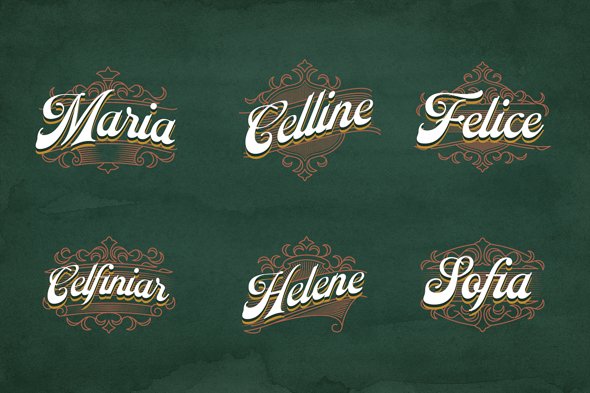 Gold Chamber – Vintage Script, a Sans Serif Font by Almarkhatype (Photo 5 of 12)