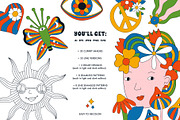 Retro psychedelic vector set., an Object Graphic by anna khramtsova (Thumbnail 2 of 14)