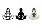 Yoga Meditation Icons, a Solid Icon by Artonix (Thumbnail 2 of 2)