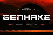 Genhake - Modern Futuristic Scifi, a Sans Serif Font by Typia Nesia (Thumbnail 1 of 14)