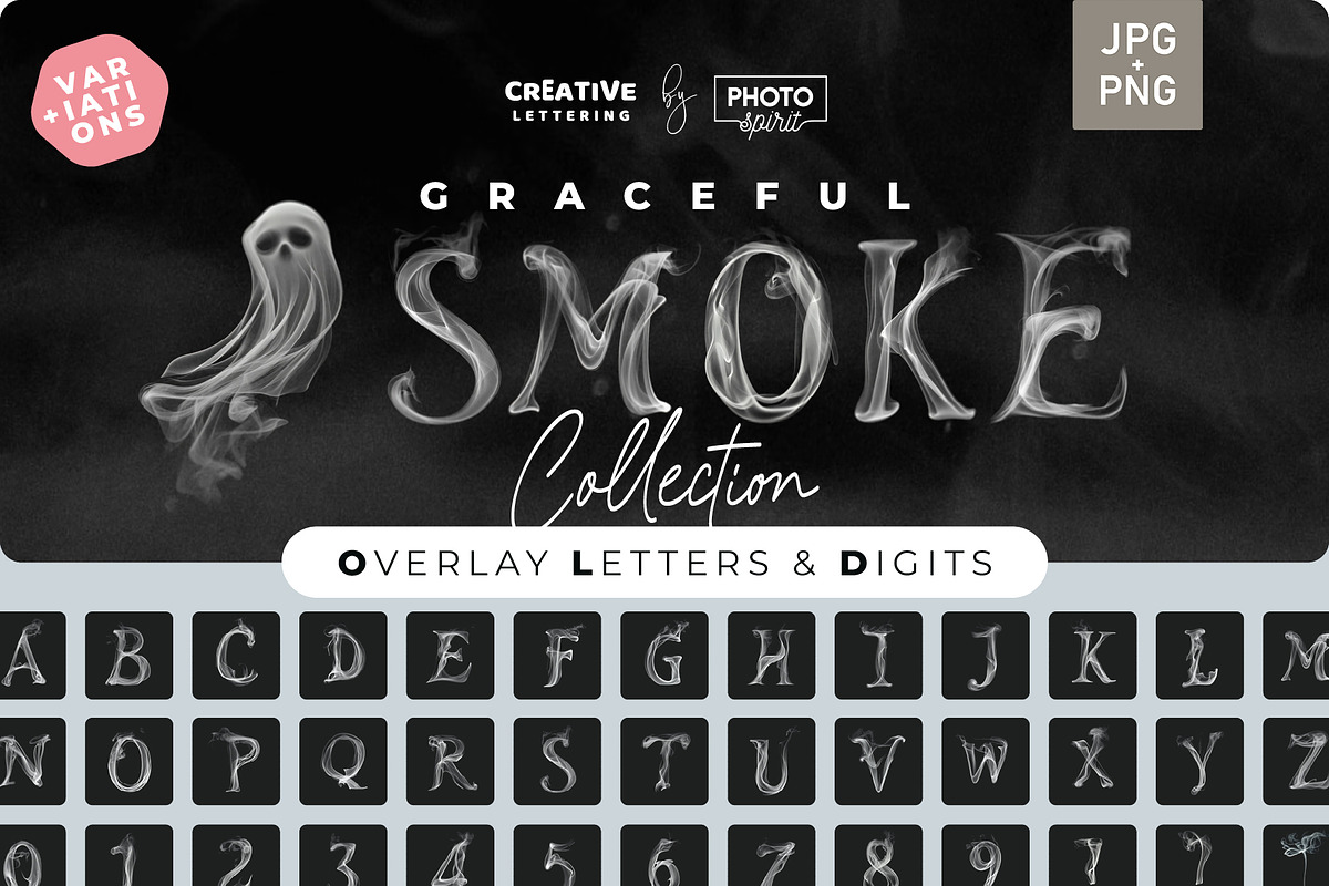 Graceful Smoke Letters Overlays, a Symbol Font by PhotoSpirit (Photo 1 of 8)