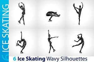 Ice Skating Silhouettes set