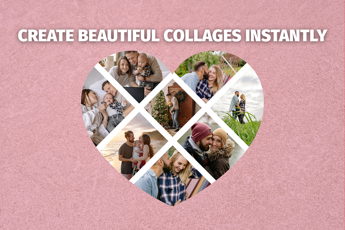 Heart Photo Collage Canva Template, a Social Media Template by GraphiCarola (Photo 6 of 15)