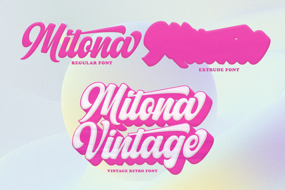 Mitona Vintage (New Update), a Script Font by Letter Fresh (Photo 6 of 9)
