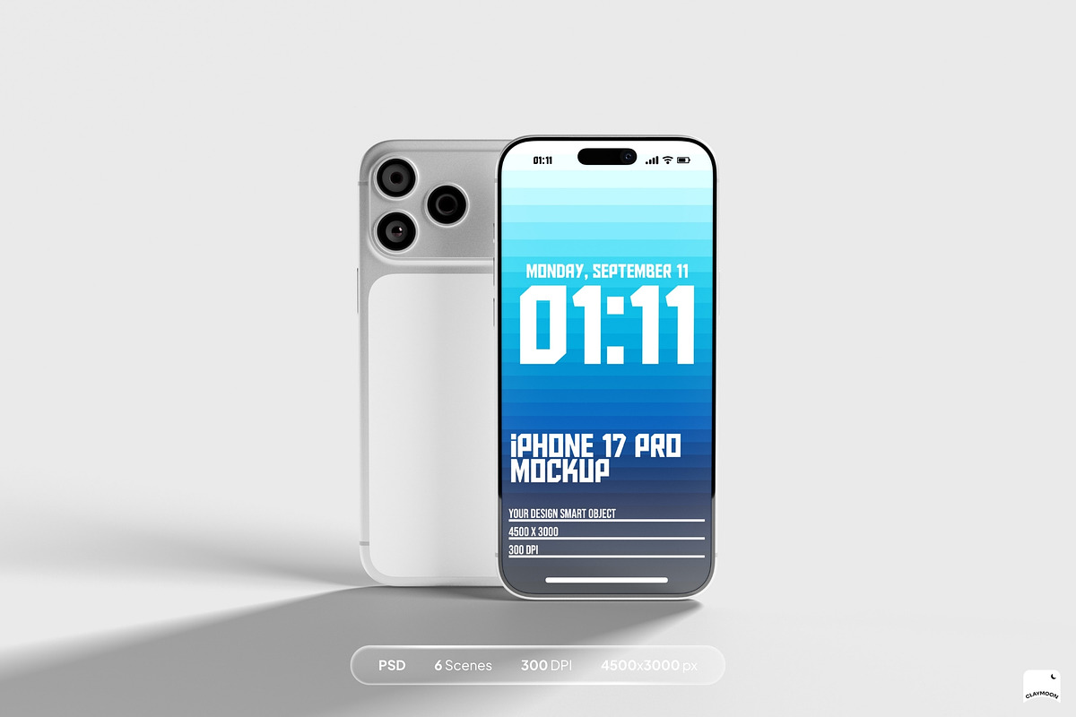 iPhone 17 Pro Mockup 6 Scenes, an iPhone Mockup by Claymoon Lab (Photo 3 of 13)
