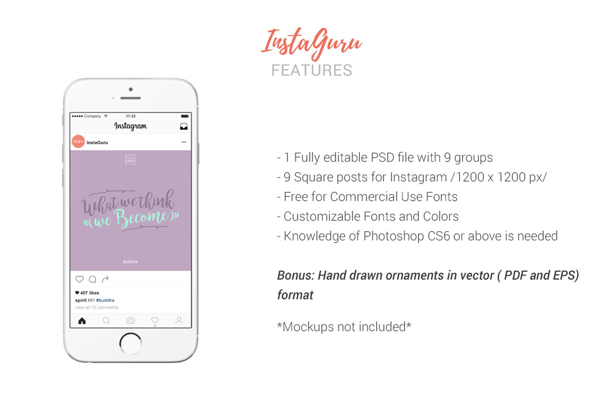 InstaGuru - Instagram pack, a Social Media Template by Numszky Creative (Photo 2 of 5)