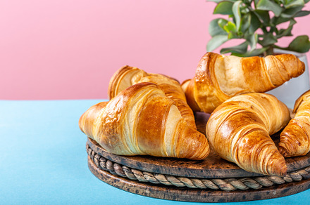 Freshly baked croissants containing croissant, breakfast, and background, a Food & Drink Photo by Iryna Melnyk Photography