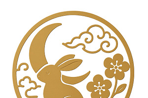 Mid autumn festival rabbit moon desi, an Illustration by Dvoevnore photos