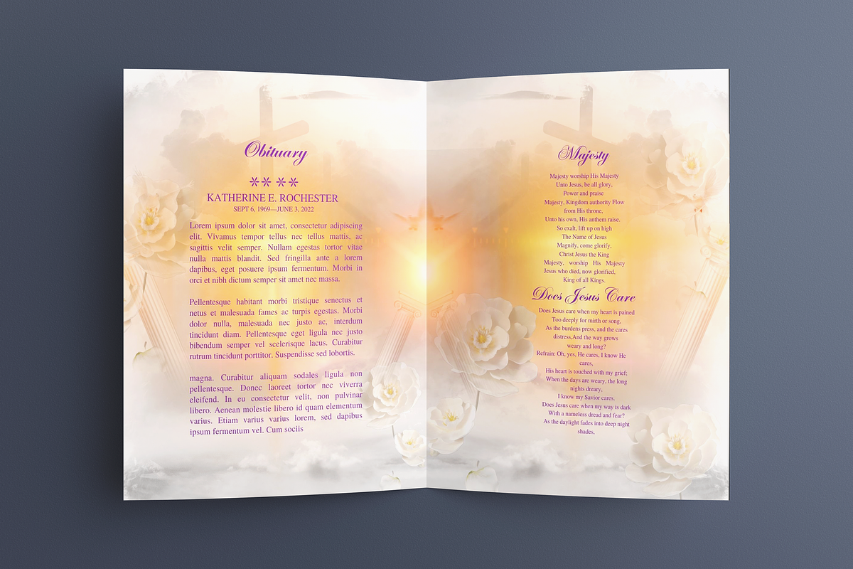funeral program template Canva, a Templates & Theme by iloveTemplate (Photo 4 of 5)