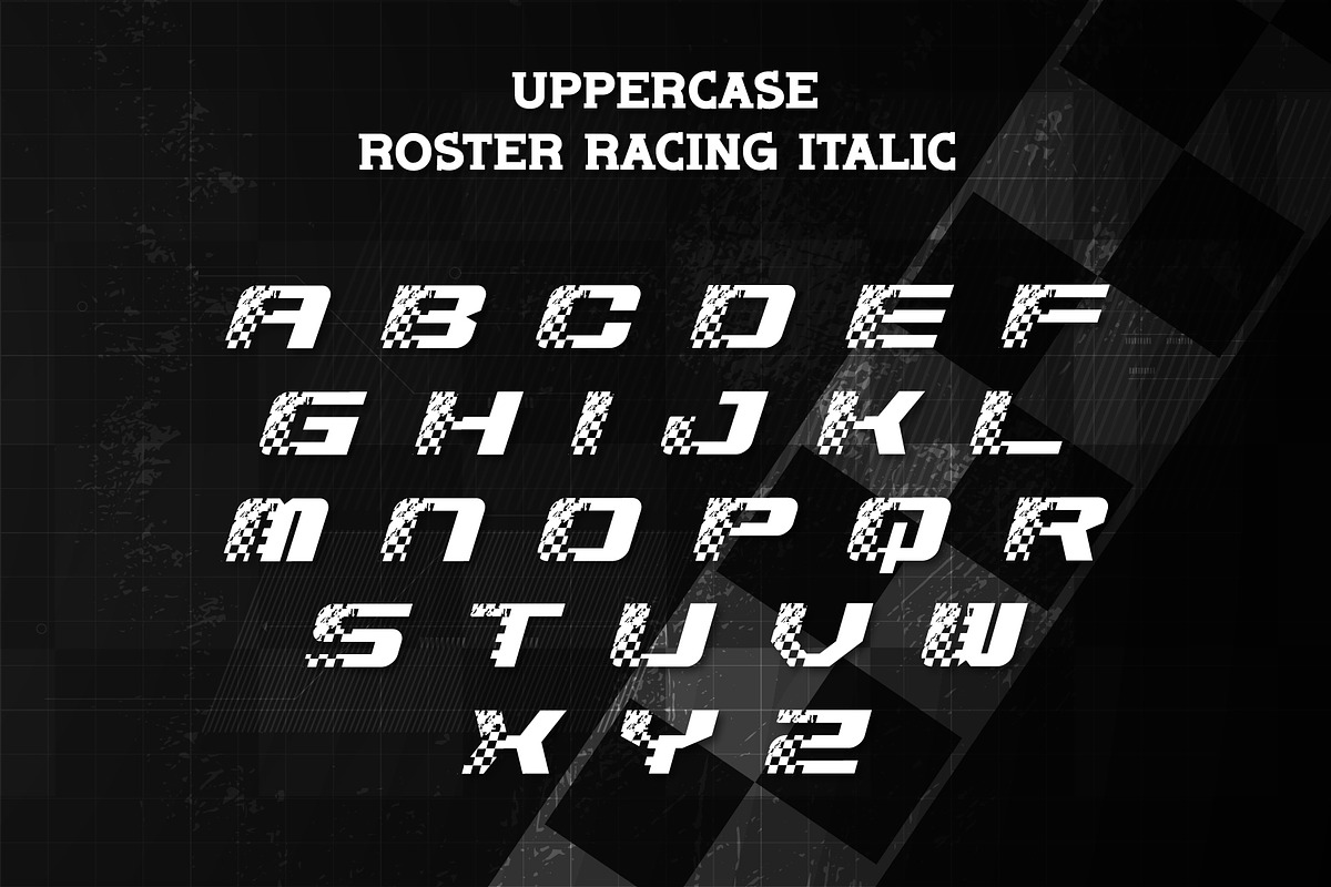 Roster Racing - Decorative Font, a Sans Serif Font by Brown Cupple (Photo 4 of 7)