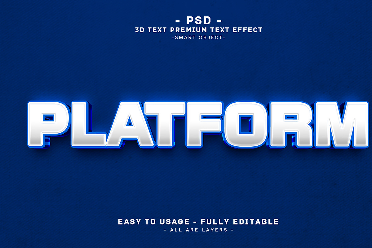 3D Text Effect: PLATFORM Fffect, a Layer Style Add-On by Md Jahidul99 (Photo 1 of 2)