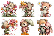 Spring Teddy Bear Illustration Bundl, an Illustration by Daily.Designs (Thumbnail 4 of 8)