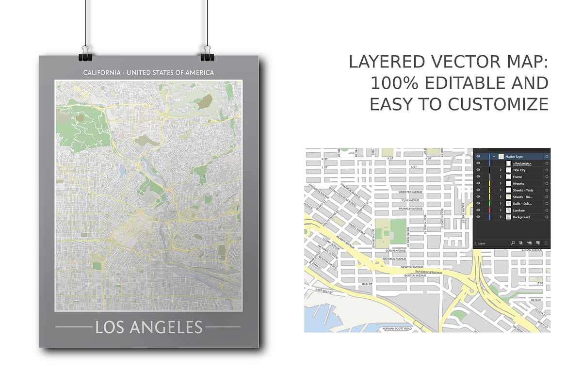 Los Angeles Street Map - City Map, an Education Illustration by Cartorical (Photo 2 of 4)