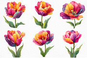 Whimsical Tulip Flower Clipart, an Illustration by Craft Nest (Thumbnail 3 of 11)