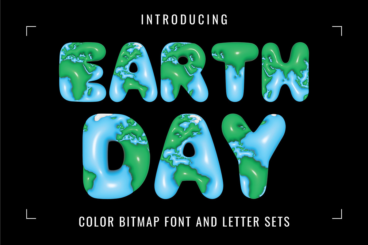 Earth Day Planet 3D Font, a Symbol Font by Font Craft Studio (Photo 1 of 4)