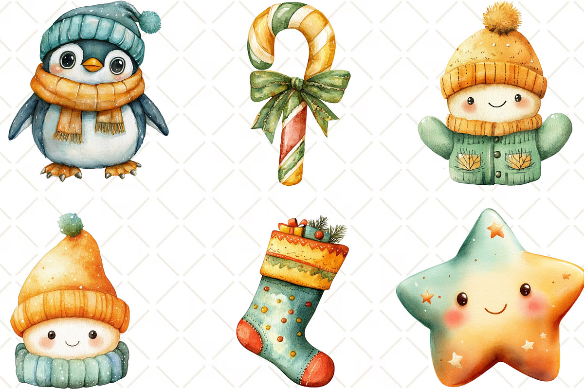 Kawaii Amber And Mint Christmas, an Illustration by Black Bird Studio (Photo 2 of 6)