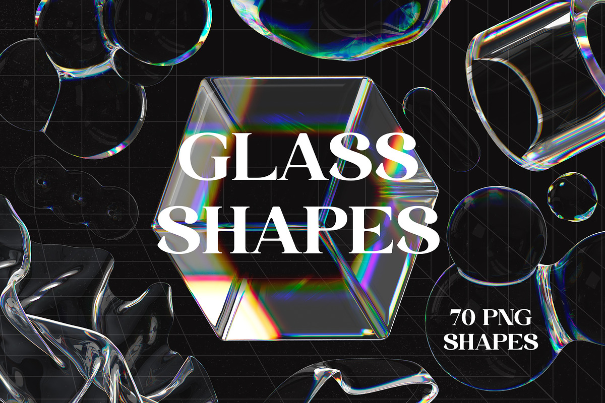 3D Dispersion Glass Shapes Vol2, a Graphic by LarysaZabrotskaya (Photo 1 of 16)