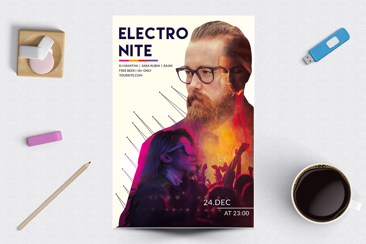 Electro Party Flyer, a Flyer Template by Jaisivakumar (Photo 2 of 5)