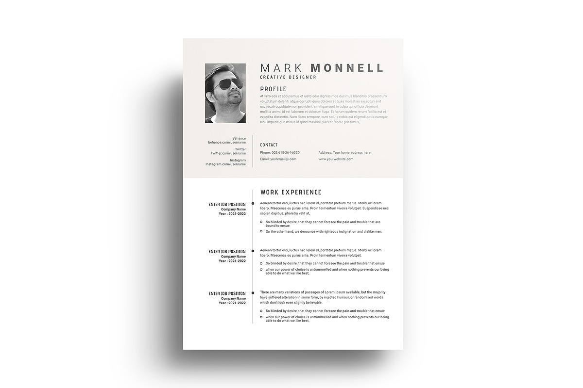 Resume  Design / CV Template, a Resume Template by Runner Design (Photo 7 of 7)