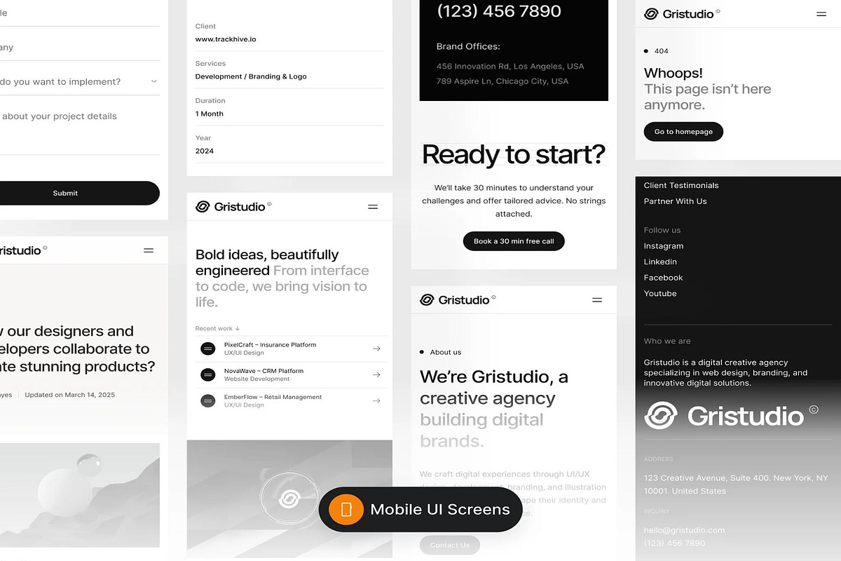 Gristudio - Portfolio UI Kit, an UI Kit Template by Lumina_ui_ux202 (Photo 7 of 7)