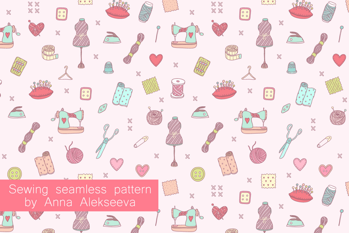 Sewing tools. Seamless pattern., a Pattern Graphic by kostolom3ooo (Photo 3 of 3)