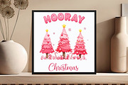 Hooray Christmas Pink Christmas Tree, an Illustration by DreamCafeArt (Thumbnail 2 of 6)