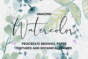 Watercolor Procreate Brushes, a Brush Add-On by Angela Roze (Thumbnail 1 of 9)