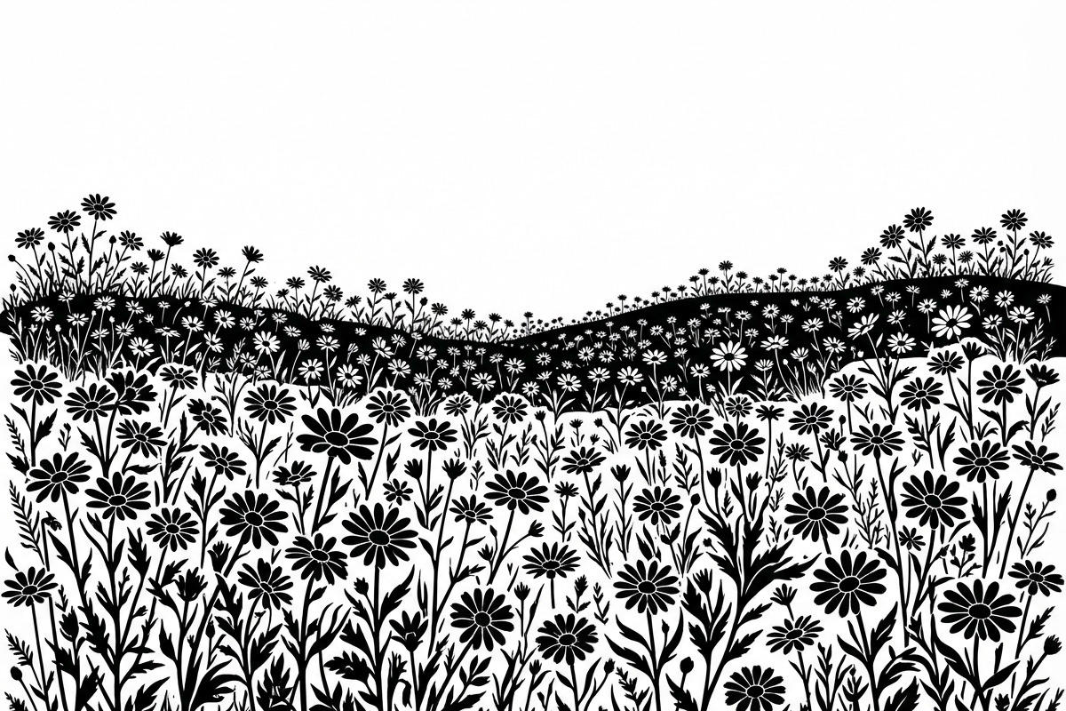 60 Daisy Flower Field Silhouette, a Seasonal Illustration by Amazin_art (Photo 20 of 35)