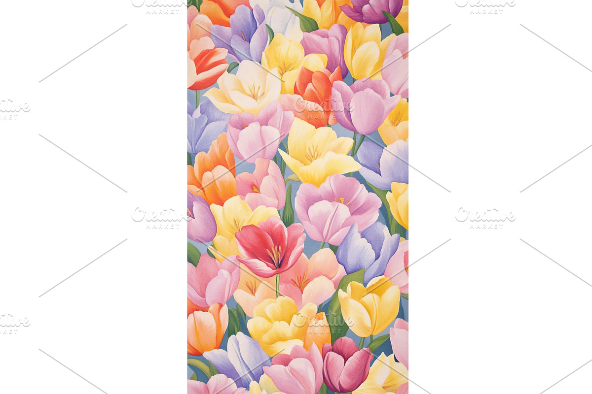 Vibrant multicolored tulips in full, an Object Illustration by Lermont51