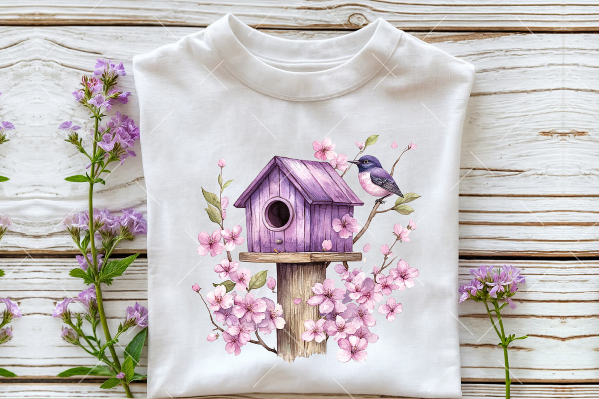 Spring Bird House Clipart, an Illustration by OK Design (Photo 6 of 6)