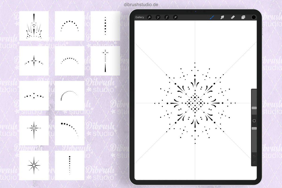 Procreate Tiny Ornament Tattoo Stamp, a Brush Add-On by DiBrush Studio (Photo 5 of 5)